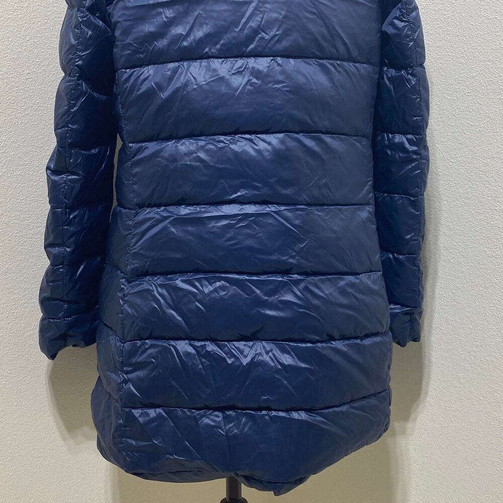 Kate Spade Coat Womens XS Faux Fur-trim Down Puffer Winter Warm Jacket In Navy - Picture 6 of 12